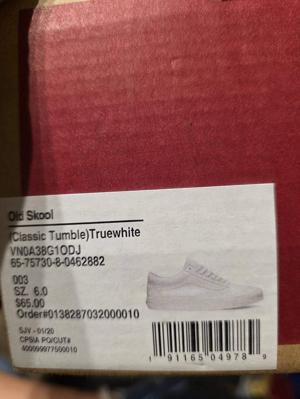 Vans Old Skool Classic Tumble - True White Sneakers